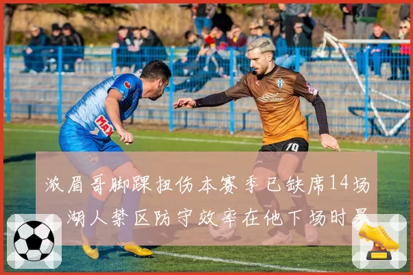 浓眉哥脚踝扭伤本赛季已缺席14场，湖人禁区防守效率在他下场时暴跌至联盟第27